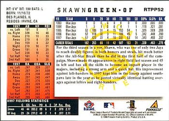 1998 Score Rookie & Traded - Showcase Series #RTPP52 Shawn Green Back