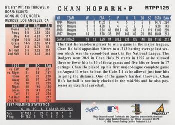 1998 Score Rookie & Traded - Showcase Series Artist's Proofs #RTPP125 Chan Ho Park Back