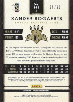 2015 Panini Diamond Kings - Silver #146 Xander Bogaerts Back