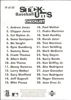 1998 Collector's Choice - Stick-Ums #19 Derek Jeter Back