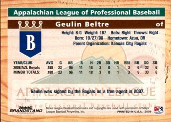 2009 Grandstand Appalachian League Top Prospects #NNO Geulin Beltre Back