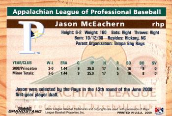 2009 Grandstand Appalachian League Top Prospects #NNO Jason McEachern Back