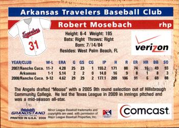 2009 Grandstand Arkansas Travelers #NNO Robert Mosebach Back