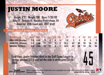 2009 Grandstand Bluefield Orioles #NNO Justin Moore Back