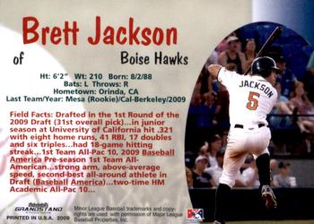 2009 Grandstand Boise Hawks #NNO Brett Jackson Back