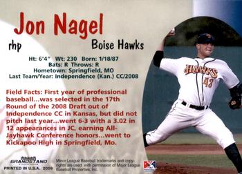 2009 Grandstand Boise Hawks #NNO Jon Nagel Back