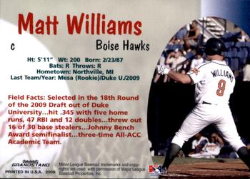 2009 Grandstand Boise Hawks #NNO Matt Williams Back
