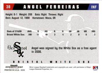 2009 Grandstand Bristol White Sox #NNO Angel Ferreiras Back