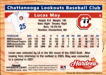 2009 Grandstand Chattanooga Lookouts #NNO Lucas May Back