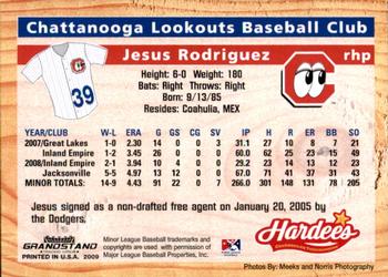 2009 Grandstand Chattanooga Lookouts #NNO Jesus Rodriguez Back