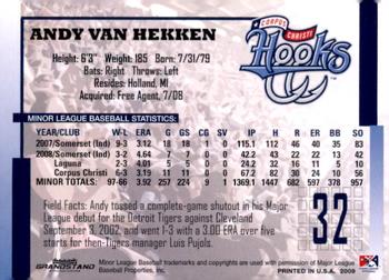 2009 Grandstand Corpus Christi Hooks #NNO Andy Van Hekken Back