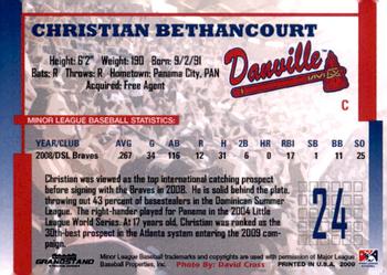 2009 Grandstand Danville Braves Update #NNO Christian Bethancourt Back