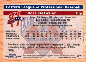 2009 Grandstand Eastern League Top Prospects #NNO Ross Detwiler Back