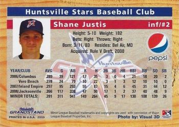 2009 Grandstand Huntsville Stars #NNO Shane Justis Back