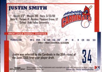 2009 Grandstand Johnson City Cardinals #NNO29 Justin Smith Back