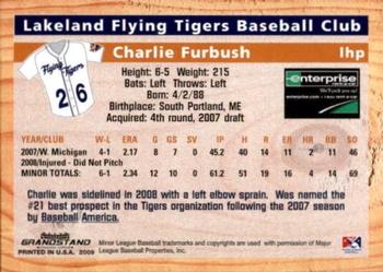 2009 Grandstand Lakeland Flying Tigers #NNO Charlie Furbush Back