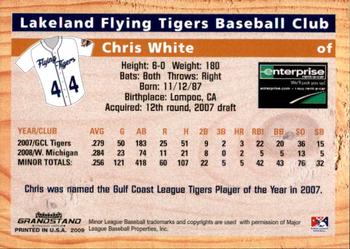 2009 Grandstand Lakeland Flying Tigers #NNO Chris White Back