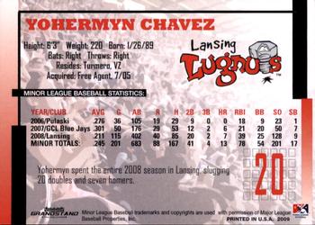 2009 Grandstand Lansing Lugnuts #NNO Yohermyn Chavez Back