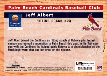 2009 Grandstand Palm Beach Cardinals #NNO Jeff Albert Back