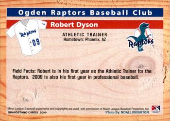 2009 Grandstand Ogden Raptors #NNO Robert Dyson Back