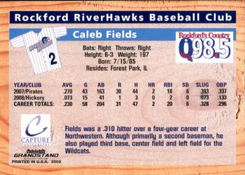 2009 Grandstand Rockford RiverHawks #NNO Caleb Fields Back