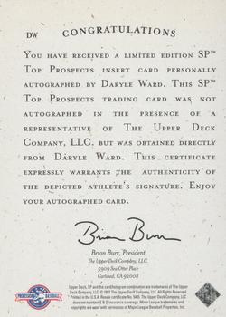 1998 SP Top Prospects - Autographs #DW Daryle Ward Back