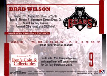 2009 Grandstand Yakima Bears #NNO Brad Wilson Back