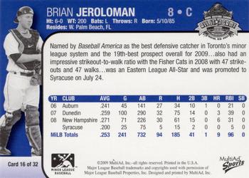 2009 MultiAd Eastern League All-Stars Northern Division #16 Brian Jeroloman Back