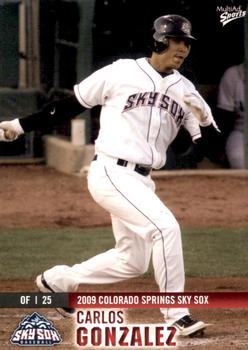 2009 MultiAd Colorado Springs Sky Sox #9 Carlos Gonzalez Front