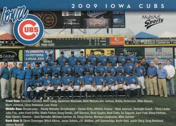 2009 MultiAd Iowa Cubs #30 Team Photo Front