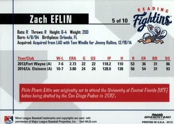 2015 Grandstand Reading Fightin Phils Top Prospects #5 Zach Eflin Back