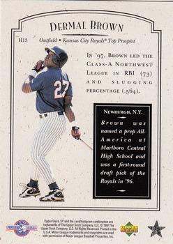 1998 SP Top Prospects - Small Town Heroes #H13 Dermal Brown Back