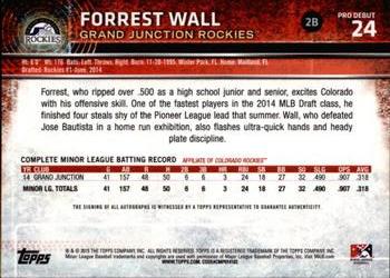 2015 Topps Pro Debut - Autographs #24 Forrest Wall Back