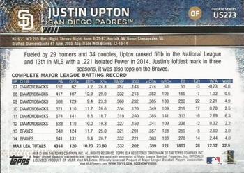 2015 Topps Update #US273 Justin Upton Back