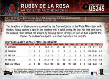 2015 Topps Update #US245 Rubby De La Rosa Back