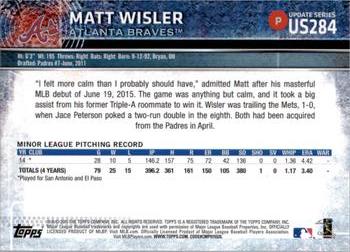 2015 Topps Update #US284 Matt Wisler Back