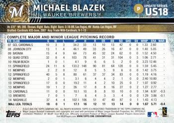 2015 Topps Update #US18 Michael Blazek Back