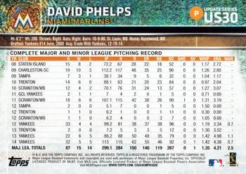 2015 Topps Update #US30 David Phelps Back