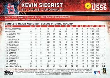 2015 Topps Update #US56 Kevin Siegrist Back