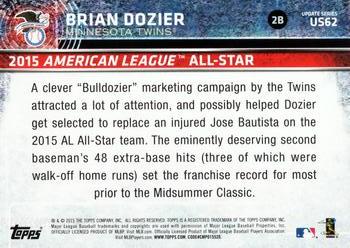 2015 Topps Update #US62 Brian Dozier Back