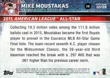 2015 Topps Update #US139 Mike Moustakas Back