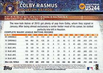 2015 Topps Update #US244 Colby Rasmus Back