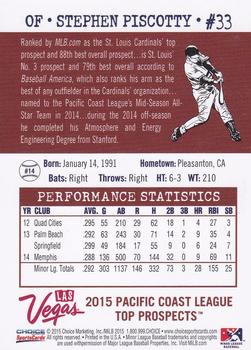 2015 Choice Pacific Coast League Top Prospects #14 Stephen Piscotty Back