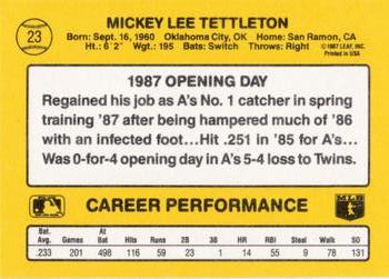 1987 Donruss Opening Day #23 Mickey Tettleton Back