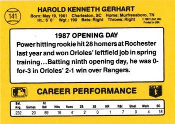 1987 Donruss Opening Day #141 Ken Gerhart Back