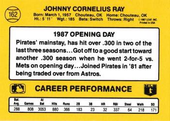 1987 Donruss Opening Day #162 Johnny Ray Back