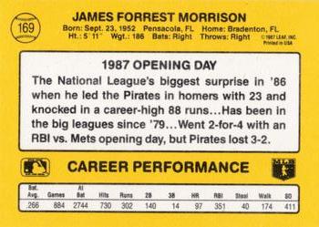 1987 Donruss Opening Day #169 Jim Morrison Back
