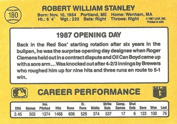 1987 Donruss Opening Day #180 Bob Stanley Back
