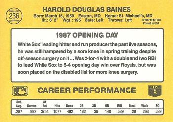 1987 Donruss Opening Day #236 Harold Baines Back
