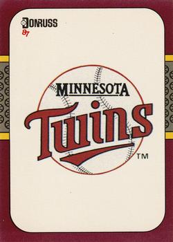 1987 Donruss Opening Day #270 Twins Logo/Checklist Front